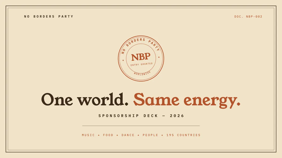 No Borders Party sponsorship deck cover